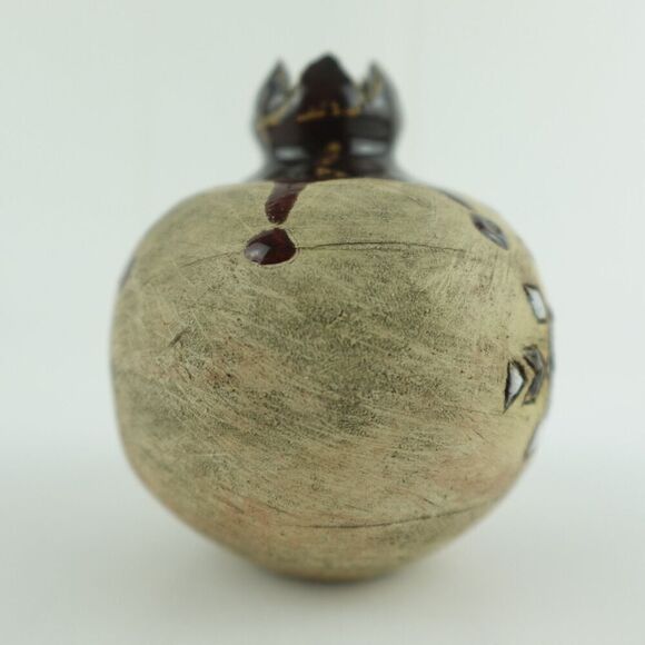 Handmade Pomegranate Shaped Studio Pottery Incense Holder Signed by the Artist - Picture 3 of 6